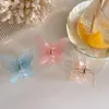 Pink Semitransparent Butterfly Shape Mini Hair Claws Hair Clamps For Women Sweet Cute Hairpins Ponytail Clips Hair Accessories