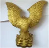 Kinesisk Vintage Brass Handwork Hammered Wealth Succeed Eagle Statue Metal Hantverk.