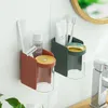Väggmonterad Tandborstehållare Magnetisk Sug Transparent Tvättkål Set Tandkräm Tandborste Hål Gratis Toalettställ
