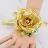 Bridal Wrist Flower Corsage Damas de dama de honra Flores da mão Flores de seda artificial Flores de seda artificial Bracelet2149623