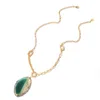 Elegante verklaring Hanger Ketting met Vintage Emerald Crystal Charm Choker Gold Chain Kostuum Drag Queen Sieraden voor Dames 1 PC