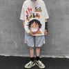 Harajuku gráfico camiseta para homens Mulheres Streetwear Anime Uma peça Luffy Tshirt Verão Manga Curta Ulzzang Hip Hop Tee Tops G1222