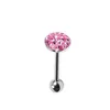 1pcs Rhinestone Tongue Piercing Ring Stainless Steel Disco Ball Tongue Barbell Nipple Piercing Ring Women Body Pirsing Lengua F sqcrnz