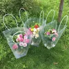 Confezione regalo Decorazione per fiorista Borsa per fiori trasparente in vaso Bouquet impermeabile in plastica Imballaggio di collocazione trasparente portatile1