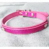 Collari per cani da compagnia in pelle PU glitterata da 10 pezzi con barra scorrevole adatta per ciondoli con lettere da 10 mm 201030271J