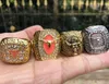 4PCS Texas Longhorn Rose Bowl SEC Team Champions Championship Кольцо с деревянной коробкой Мужчины Fan Gift 2020 Оптовая Прямая поставка