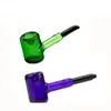 Stand all'ingrosso Fumo di tabacco in vetro Pipa da 12 cm mini protable Tabacco secco Herb Pipes con tappo in carb