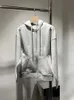 Stylist Dames Cardigan Hoodies Simple 20aw Streetwear Jacket Classical Desingers Style Simple Lange Mouw Vrouwelijke Top Zwart en Grijs S-L