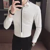 Homens Camisa Manga Longa Slim Fit Patchwork Mens Vestido Camisas Formal Camisas Projetos Camisa Social Masculina Homens Negócios