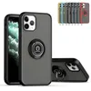 Ring Stand Scrub Translucent Shockproof Cases For iPhone 15 14 13 12 Pro Max 11 XR XS 8 Plus Samsung S20 S21 S22 S23 Ultra A13 A14 A34 A54 5G Magnetic Car Holder Back Cover