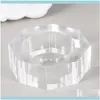 Anéis de guardanapo acessórios de decoração de mesa cozinha barra de jantar casa jardim acrílico octógono fivela decorativa transparente para weddi9627645