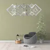 Muslim Stickers Islamic Acrylic Mirror 3D Wall Sticker Mural Living Room Wall Decal Self-adhesive Decoration Home Decor LJ201128