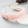 Trendy Full Crystal Headband for Woman Luxury Jelly Color Beaded Thick Sponge Hairband Female Party Jewelry Bezel