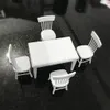 112 Dollhouse Miniature Furniture Wooden طاولة الطعام كرسي مجموعة مطبخ دمية Decoration Decoration Kids Miniature C604 Y200418605465