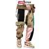 Lappster Hip Hop Camo Renk Blok Kargo Pantolon Erkek Harem Pantolon Tulumları Erkek Japon Steet Giyim Swearpants Pamuk Pantolon 201110
