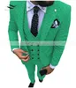 White Mens Suit 3 Piece Stylish Wave Point Notched Lapel Tuxedos Groomsmen Men Suits for Wedding(Jacket+Vest+Pants) 201105