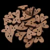 100st 20mm Hjärtformad trä sömnadsknappar Scrapbooking DIY Brown Wood 2 Hål Knapp för hantverk Scrapbooking Acc JLLAIZ