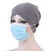 Kepahoo Kobiety Turban Head Wrap Kapelusz z Przyciskiem Headwear Headscarf Bonnet Wewnętrzny Hidżab Czapka Muzułmańska Hidżab Chemo Czapki Turbantes Czapki