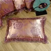 Luxury 2 or 3pcs Bedding Set Satin Jacquard Duvet Cover Sets 1 Quilt Cover + 1/2 Pillowcases Twin Full Queen King 201021