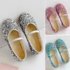 Children's Fashion Shoes For Girls Medium Big Kids Dress Shoes With Rhinestone Crystal Flats Pearls Princess Wedding Party Shoes 201113