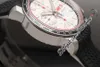 V7F 1685713002 ETA A7750 Chronographe Automatic Mens Watch Arear Case de texture blanche STRAPE DE RÉSAUX NOIRE