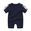 Jumpsuit infantil Ropa de bebé Plaid Bow Mober Modysuit Outfit de algodón recién nacido verano manga corta mameluco niños ropa de diseñador