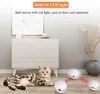 MESNUG Smart Interactive Cat Toy Ball Automático Rolling Led Light Kitten Juguetes con función de temporizador USB Recargable Pet Ejercicio LJ201125