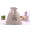 Natural Linen Gift Drawstring Pouches 8x11cm 9x12cm 10x15cm Pack med 50 Party Sack Soap Makeup Jewelry Gift Packaging Väskor Zwokb256K