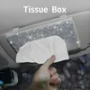 Crystal Car Tissue Box for Sun Visor Auto Hanging Diamond Sunshade Case Accessories Y200328