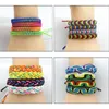 10pcs bracelets d'amitié tissés au népal coloré avec une fermeture de nœud coulissante Unisexe mélange coloré Random6208816