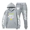 2024 hoodies moletom rip + sweatpants ternos das mulheres dos homens hip hop suco wrld armadilha rap pulôver conjunto de duas peças sudaderas g1229 esportes quentes