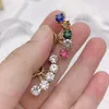 2020 new retro colored diamond seiko high quality letter earrings simple earrings female earrings fast delivery