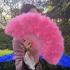 Party Favor Retro Nostalgia Colorful Feather Hand Fan Live Dance Cheongsam Catwalk Gradient Abanicos Para Boda288o