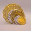 100PCSLOT 4.55.56.57.58.512 Inch gold silver paper doilies placemats ers table accessories mat pad Y200328