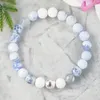 MG1070 Bracelet diffuseur d'agate de feu bleu huile essentielle bijoux d'aromathérapie perle de lave blanche hématite cristal de guérison Breacelet261k