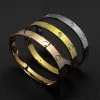 mit Box Liebe Armreif Armband Frau Mann Mode Schraube Armreifen für Liebhaber Gold Design Nagel Armbänder CZ Größe 15-222222