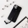 Mode 3d läder handledsband kort telefonväskor för iPhone 12 11 Pro X XS max XR 7 8 plus hållare skyddskåpa