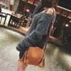 2021 Yeni Moda Scrub Kadınlar Kova Çanta Vintage Püskül Messenger Çanta Yüksek Kalite Retro Omuz Basit Crossbody Tote G