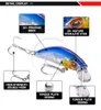 7cm 11g Minnow de pêche Lure artificielle Wobblers Baits en plastique dur Topwater poisson Wobbler Tackle Jerkbaits Leurres de pêche