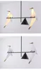 Posta modern ledd fågel ljuskrona sconces aisle deco belysningsarmaturer loft vägg lampor vardagsrum matsal bar lampa Luminaria