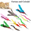 11Pcs/Set Teaser Cat Catcher Retractable Fishing Pole Wand Rod Feather Toy, Great for Kitten Dog Exercising LJ200826