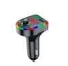 F5 F6 Trasmettitori RGB Luce ambientale Lettore MP3 per auto Bluetooth 5.0 Kit vivavoce wireless FM 3.1A