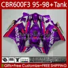 Мовистар фиолетовый кузов для Honda + Tank 600FS CBR600F3 600CC 1995-1998 Body 64NO.215 CBR 600 CBR600 F3 FS CC 600F3 95 96 97 98 CBR600FS CBR-600 1995 1996 1997 1997