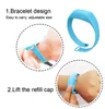 Braccialetti con dispenser disinfettante in silicone ricaricabile a 7 colori Braccialetti disinfettanti per le mani Bracciale disinfettante indossabile da viaggio con bottiglia spremuta9006591