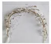 Handmade White Floral Bridal Hair Vine Headband Rhinestone Wedding Accessories Hair Piece Women Party Prom Headpiece J0113