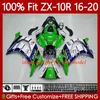 Carénages d'injection pour KAWASAKI NINJA ZX 10 R 1000 CC ZX1000 C 16-20 105No.44 ZX Noir Brillant 10R 1000CC ZX-10R ZX10R 16 17 18 19 20 ZX-1000 2016 2017 2018 2019 2020 Corps OEM