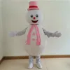 Festival Robe Bonhomme De Neige Rose Mascotte Costume Halloween Noël Fantaisie Robe De Fête Costume De Personnage De Dessin Animé Carnaval Unisexe Adultes Outfit