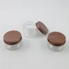 Empty PET Plastic Jars Aluminum Bronze Lids Clear Pots Cosmetic 30g 1oz Container 50pcs
