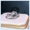 Кольцо с полым цветком Sona Diamond Ring из стерлингового серебра 925 пробы Обручальное кольцо Кольца для женщин