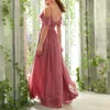 High quality off shoulder pink wedding party evening chiffon skirt bridesmaid long dresses for women5900864